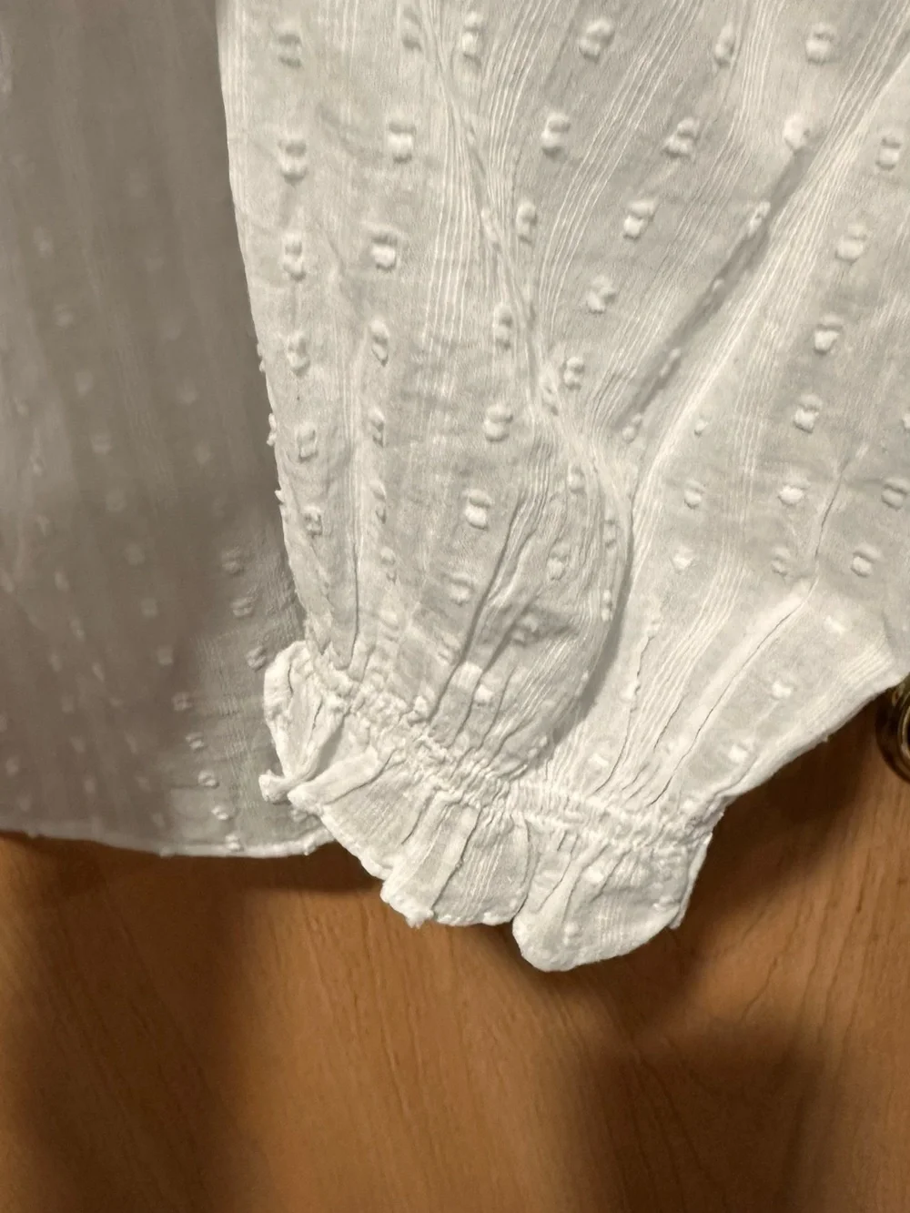 J. Crew White Swiss-Dot Peasant Blouse